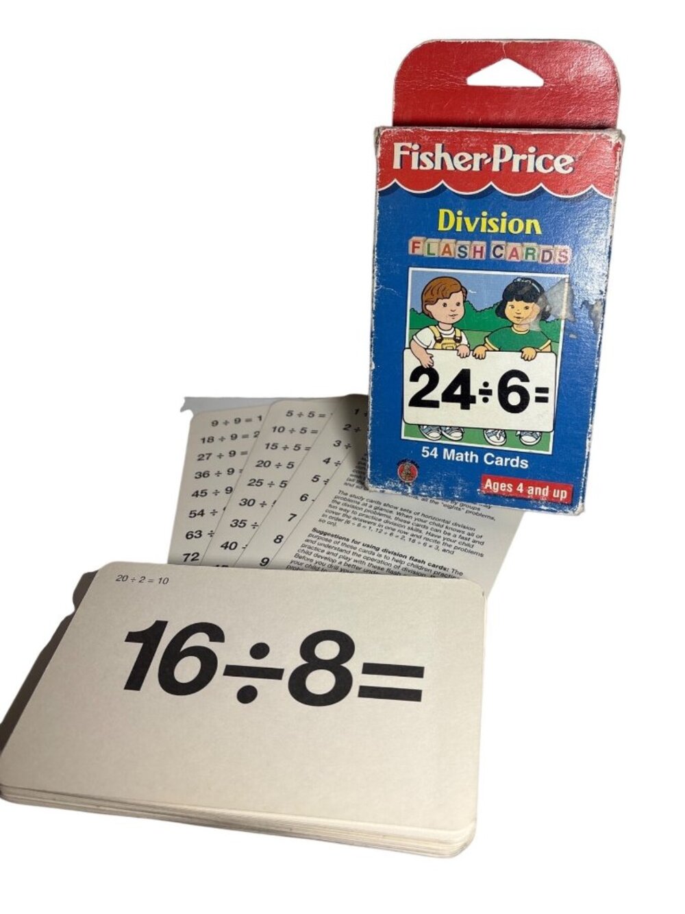 Fisher Price Division Flash Cards Ages 4+ Educational Math Learning Tool 54 Card